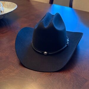 Classic Black Felt Western Cowboy Hat with Braided Band